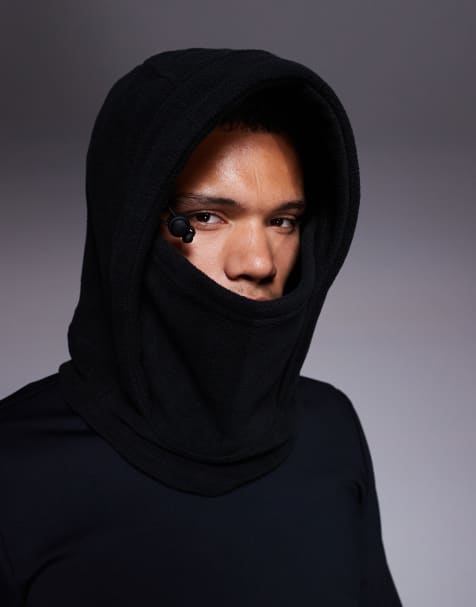ASOS 4505 ski fleece thermal adjustable balaclava in black - view 1