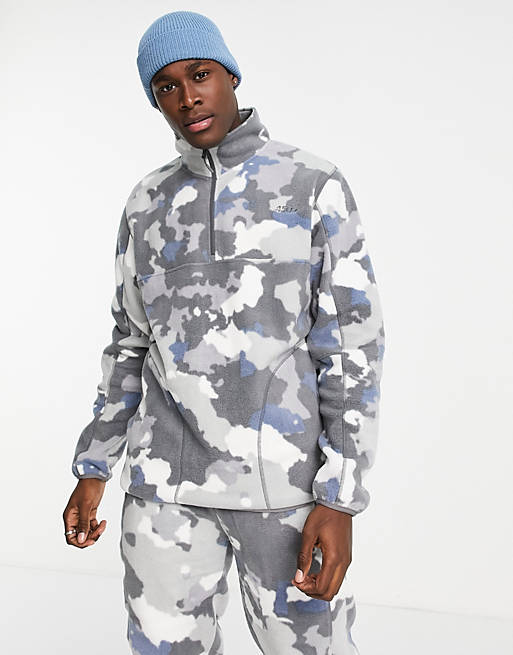 Asos Men Clothing Jackets Fleece Jackets Ski fleece with camo print 