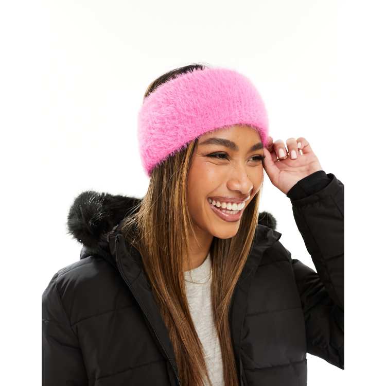 ASOS 4505 Ski fluffy headband in pink