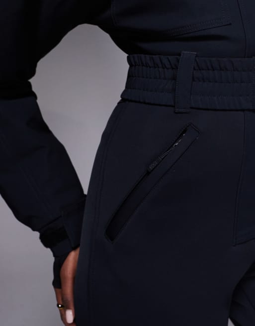 ASOS 4505 Ski funnel neck kick flare belted ski suit in black