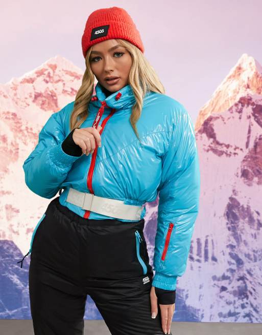 ASOS 4505 ski funnel neck ski crop jacket with belt ASOS