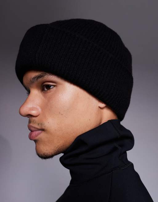 ASOS 4505 - Ski - Gebreide vissersbeanie in zwart, 2 van 3