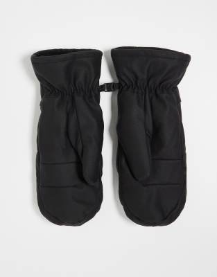 ASOS 4505 - Ski-Handschuhe in Schwarz aus Kunstleder