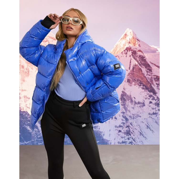 Asos high shine patent puffer jacket best sale