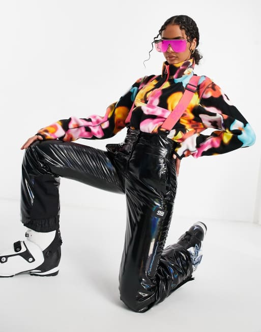 ASOS 4505 ski holographic ski pants with logo suspenders detail