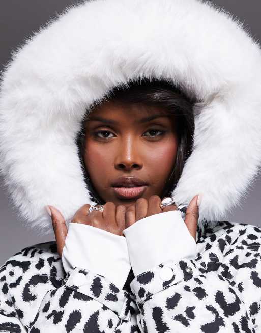 ASOS 4505 – Ski – Icon – Snöleopardmönstrad, vattenavvisande skidjacka med isolering, 3 av 4