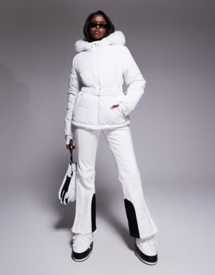 Asos 4505 Ski & Snow Asos 4505 Ski Icon Water Repellent Insulated Belted Ski Jacket In Animal Print