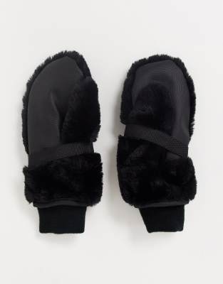 fur ski gloves