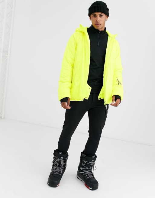 ASOS 4505 ski padded jacket in neon yellow