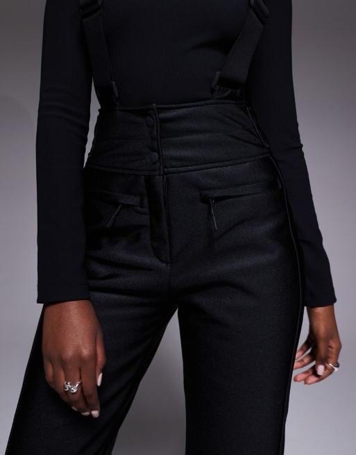 ASOS 4505 Ski - Pantaloni da sci a zampa neri lucidi morbidi e impermeabili, 3 di 5