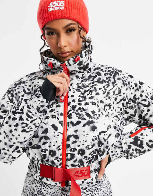 ASOS 4505 ski printed jacket in mono animal