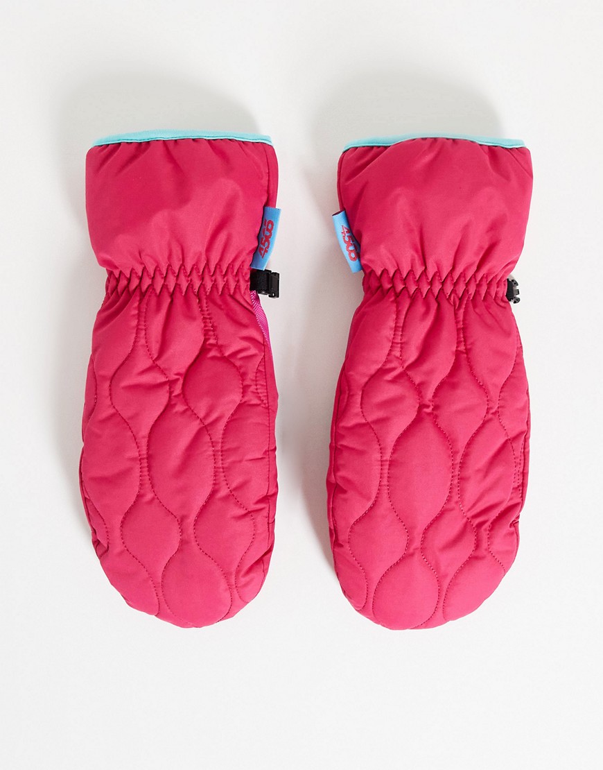 Asos Design 4505 Ski Quilted Mittens-pink