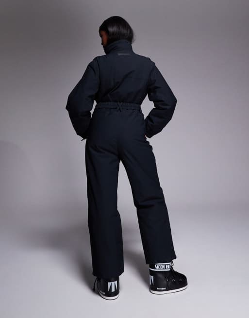 ASOS 4505 Ski retro belted ski suit with funnel neck in black, 4 of 4