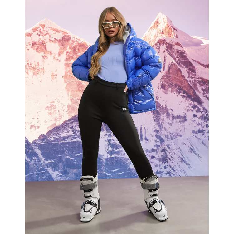 ASOS 4505 WB skinny ski belted jacket and ski pants stirrup in black