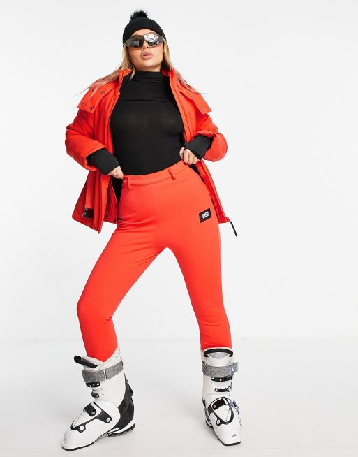 ASOS 4505 Ski suit with faux fur panels and skinny leg in black