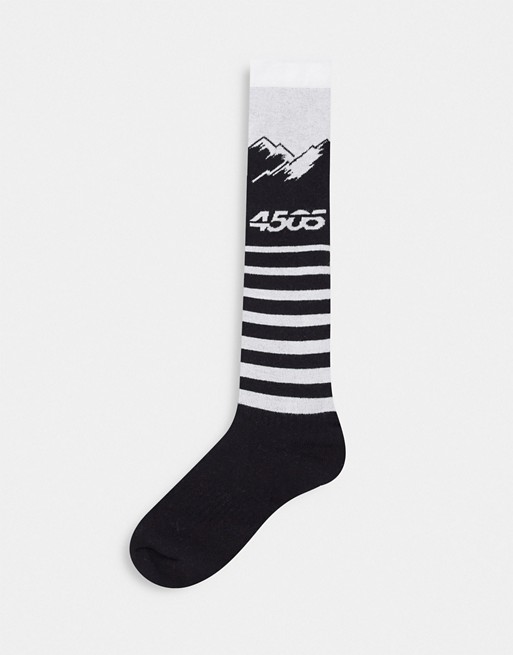 ASOS 4505 ski socks in black mountain knit