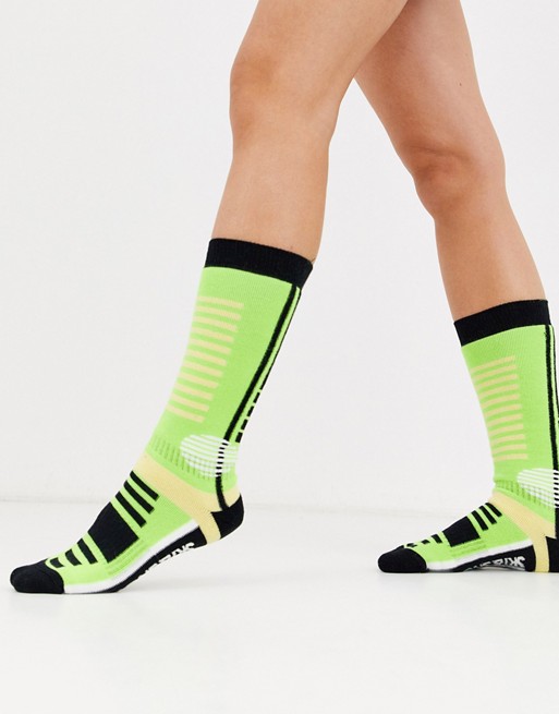 ASOS 4505 ski socks in neon green