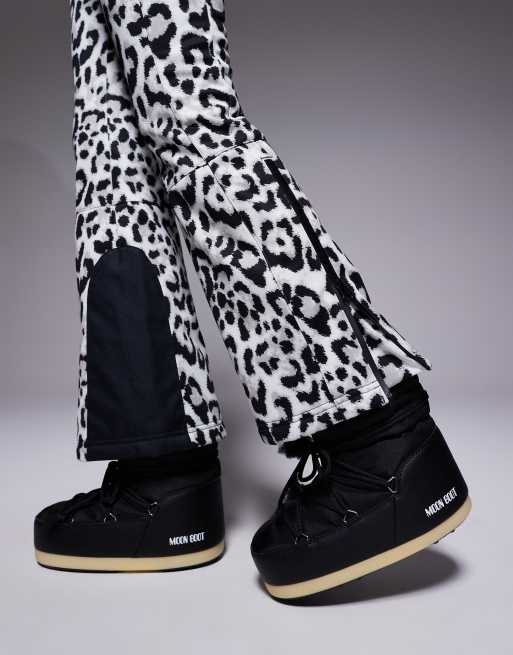 ASOS 4505 Ski soft shell belted water repellent bib overalls in snow leopard