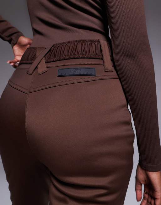 ASOS 4505 Ski soft shell straight leg belted ski pants in coffee