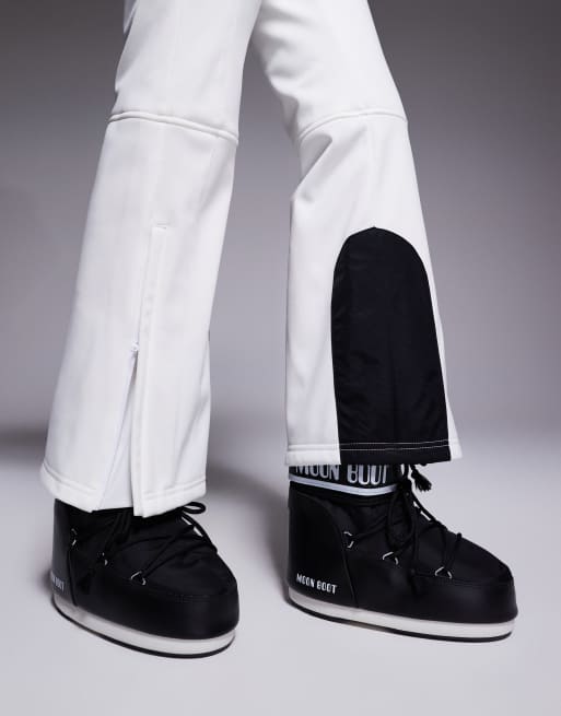 ASOS 4505 Ski soft shell water repellent kick flare ski pants in white