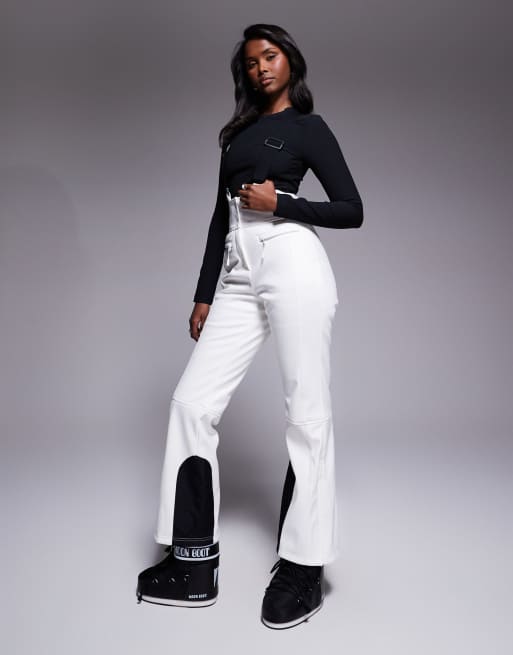 ASOS 4505 Ski soft shell water repellent kick flare ski pants in white