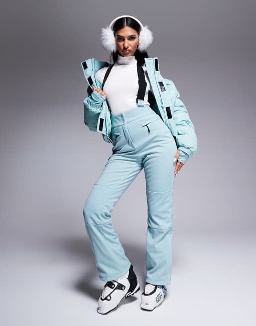 ASOS 4505 Ski soft shell water repellent kick flare ski trousers in turquoise ASOS