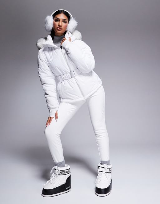 ASOS 4505 Ski soft shell water repellent skinny ski pants in white ASOS