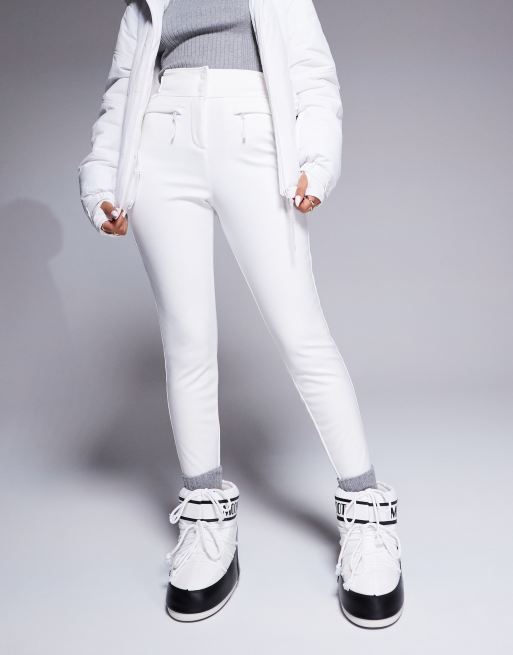 ASOS 4505 Ski soft shell water repellent skinny ski pants in white