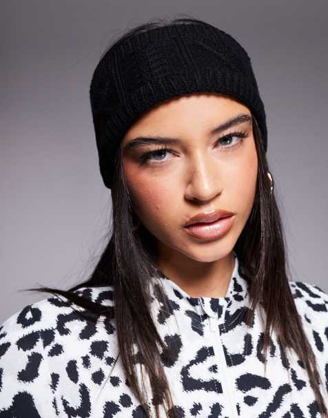 ASOS 4505 – Ski-Stirnband in Schwarz mit Zopfmuster - view 1