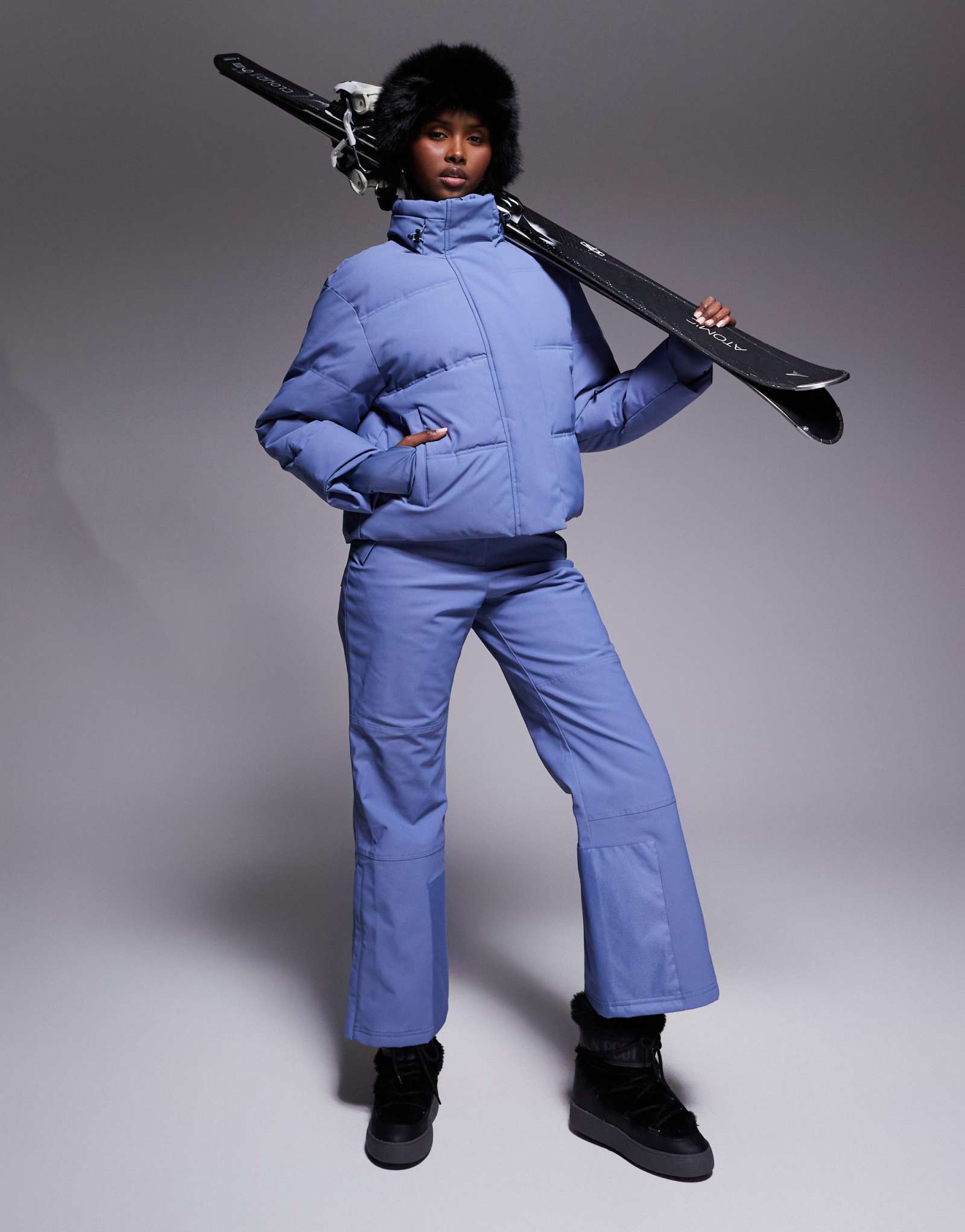 Лыжные брюки ASOS 4505 с прямыми штанинами, водоотталкивающие, синего цвета