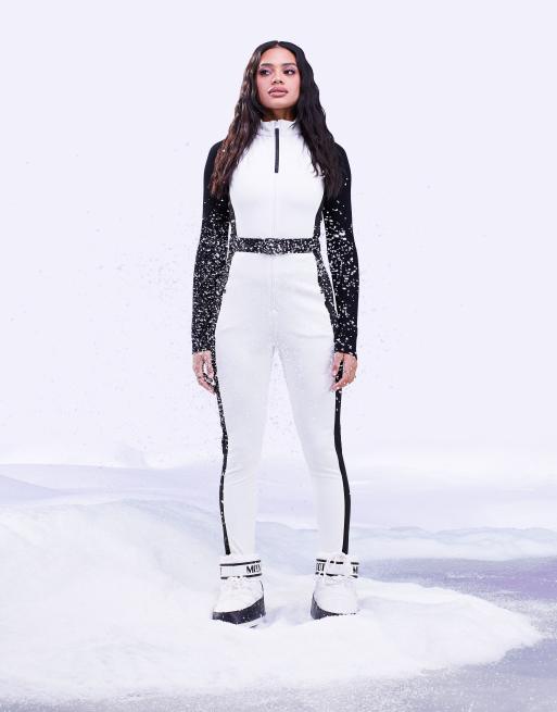 ASOS 4505 ski suit all in one with mono contrast detail