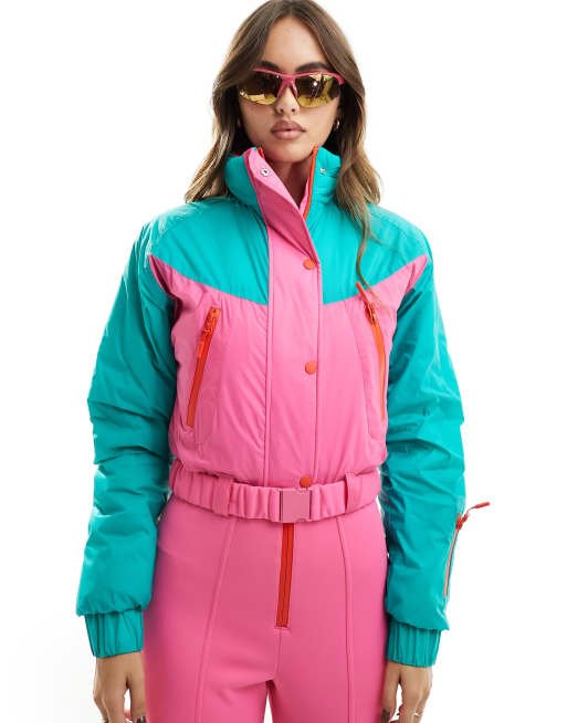 ASOS 4505 ski suit in colourblock