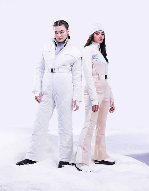 ASOS 4505 ski suit in iridescent shine with detachable sleeves
