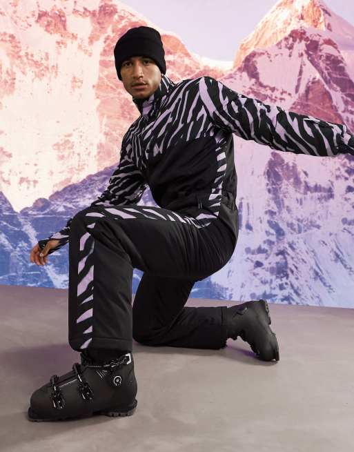 ASOS 4505 ski suit with animal print panel ASOS