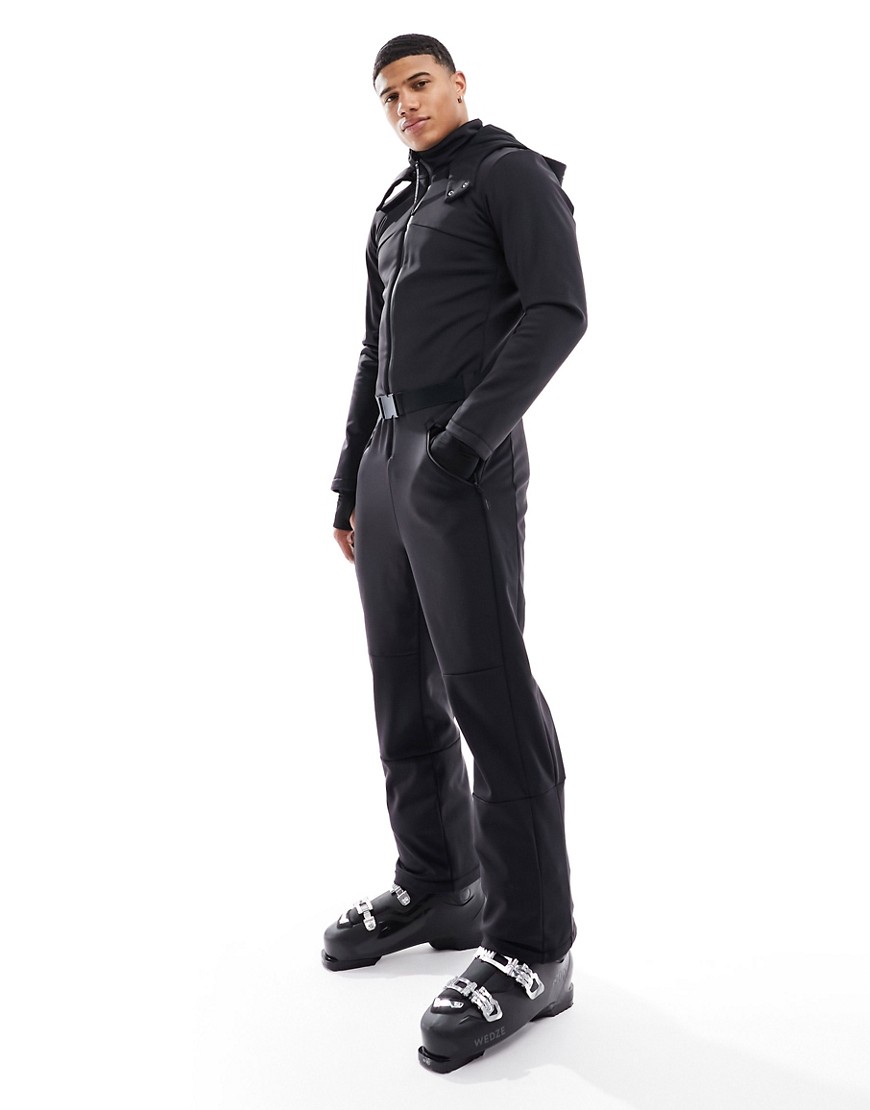 Asos Design 4505 Ski Suit With Straight Leg And Hood-black