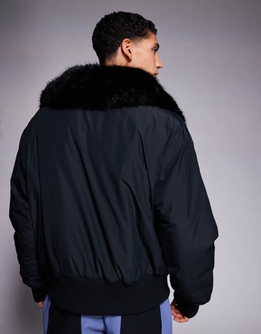 ASOS 4505 – Ski – Svart bomberjacka med fuskpälskrage, 3 av 5