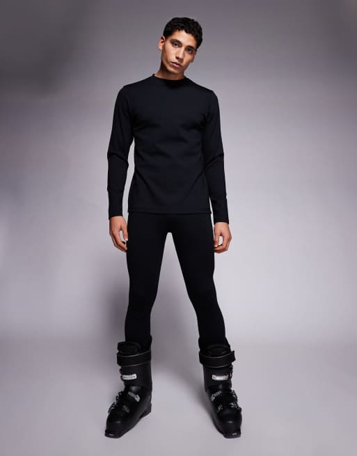 ASOS 4505 Ski thermal fleece back base layer leggings with sweat wicking in black, 2 of 5