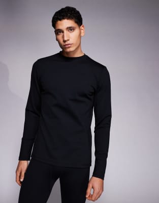 ASOS 4505 Ski & Snow ASOS 4505 Ski thermal fleece back base layer long sleeve with sweat wicking in black