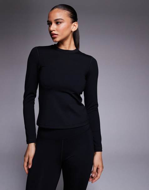 ASOS 4505 Ski thermal fleece back base layer long sleeve with sweat wicking in black - view 1