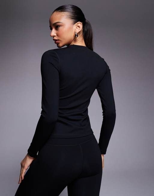 ASOS 4505 Ski thermal fleece back base layer long sleeve with sweat wicking in black, 3 of 4