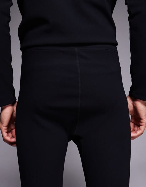 ASOS 4505 Ski thermal ribbed fleece back base layer leggings with sweat wicking in black, 5 of 5