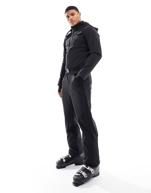 ASOS 4505 - Ski - Tuta da sci dritta nera impermeabile con cappuccio