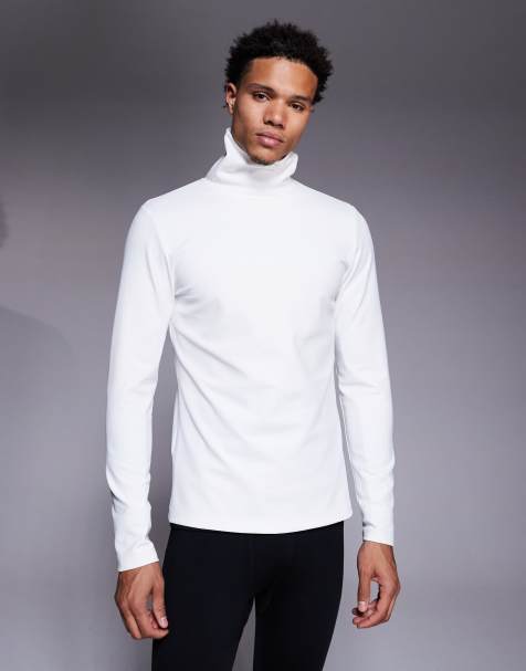 ASOS 4505 – Ski – Vit underställströja i fleece med polokrage och termisk behandling - view 1