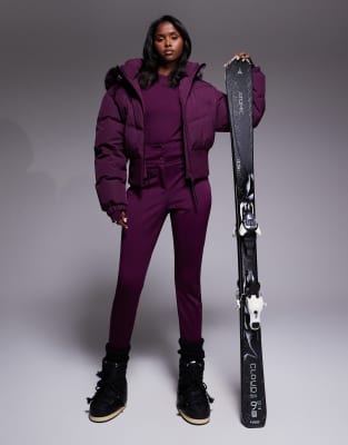 ASOS 4505 - Ski - Wasserabweisende Softshell-Skihose in Pflaume mit engem Schnitt-Lila