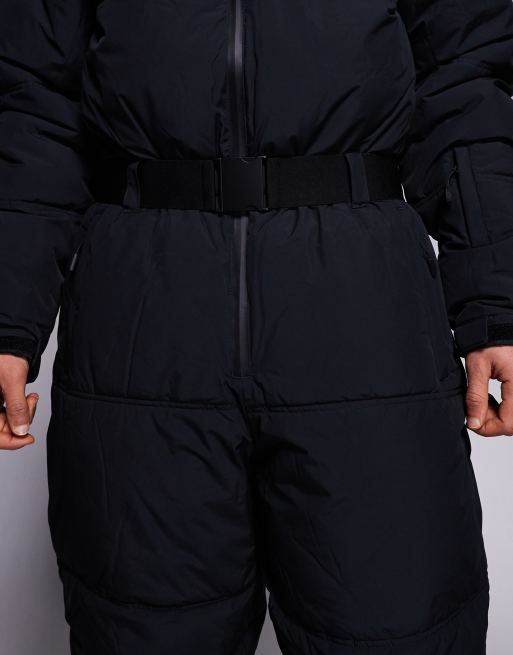 ASOS 4505 Ski water repellent insulated puffer ski suit in black, 4 of 5