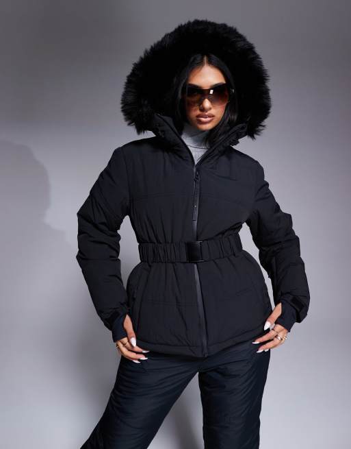 ASOS 4505 Ski water repellent insulated ski jacket in black