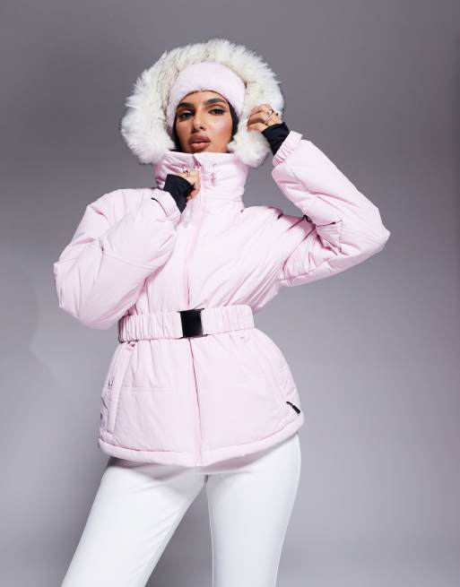 Pink puffer jacket asos best sale