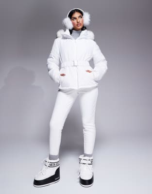 Asos Design 4505 Ski Water Repellent Insulated Ski Jacket In White