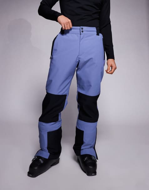 ASOS 4505 Ski water repellent ski pants with straight leg in black and light blue - view 1