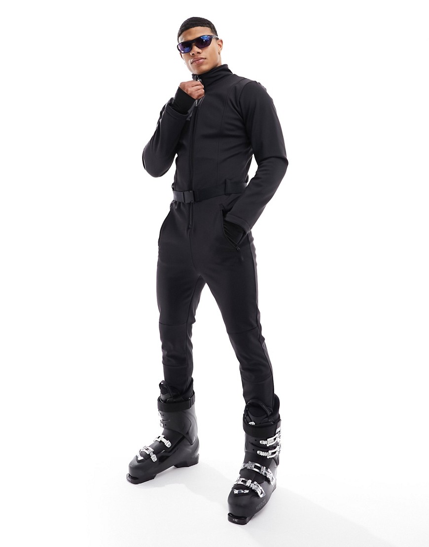 ASOS 4505 Ski water repellent ski suit with skinny leg in black